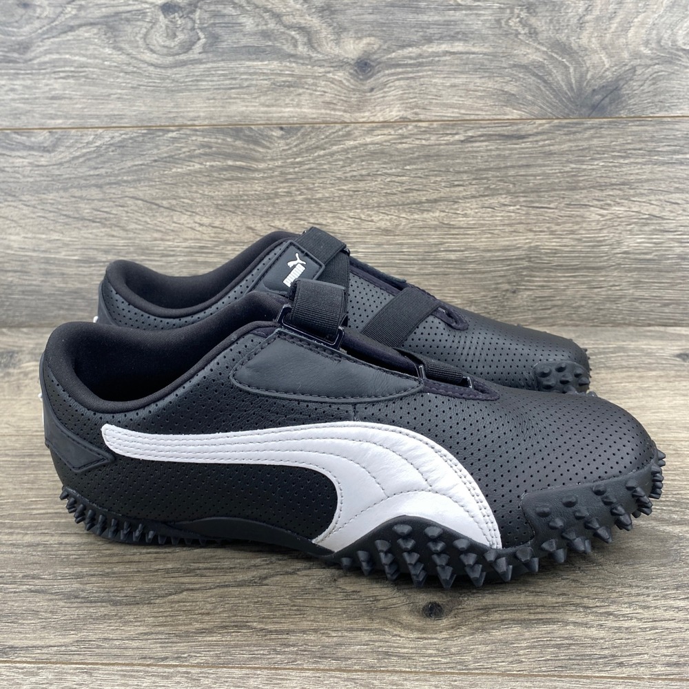 Puma Mostro Perforated Leather Sneakers Mens 8 Black White 397331-02 Spiked Sole - Picture 2 of 8